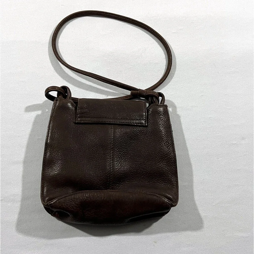 Vtg Fossil Brown Pebble Grain Leather Crossbody Purse Bag Boho Hobo Cottagecore